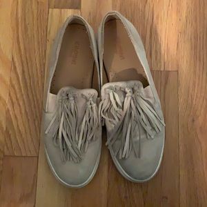 Crown Vintage. Tan leather and suede tassel shoes.